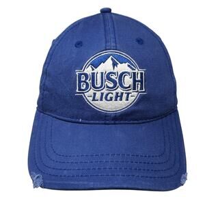Busch Light Strapback Baseball Cap Blue OS Adjustable Embroidered Camp David